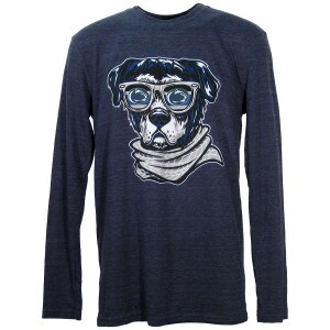 navy heather long sleeve t-shirt with enn State Athletic Logo sunglasses hound